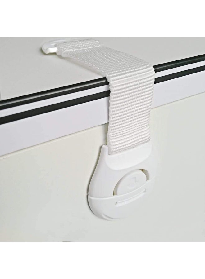 10 - Pieces Baby Safety Lock Latches Door Cupboard Cabinet Fridge Drawer - White - Image 2